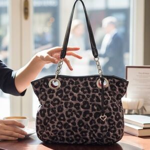 Brighton ladies Stylish Leopard Print Shoulder Chain Bag Handbag Purse